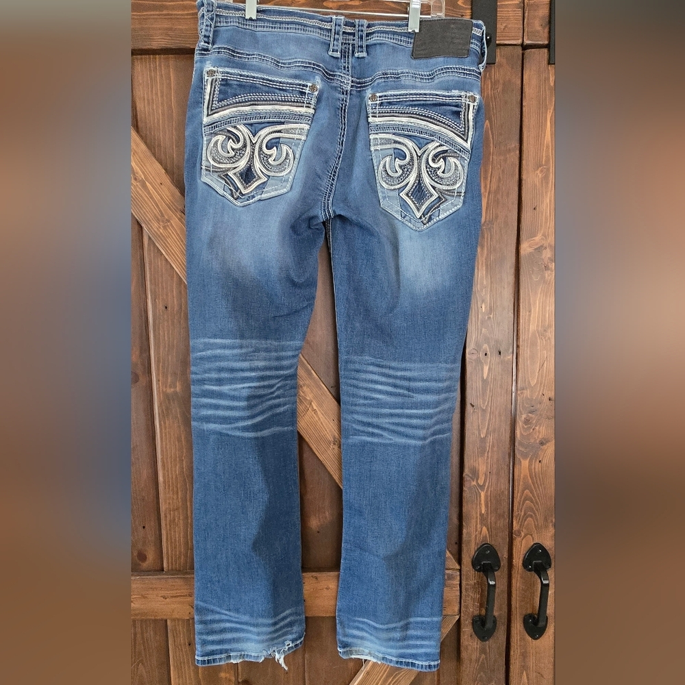 Affliction Gage Blue Denim Men's Boot Cut Jeans 34x32